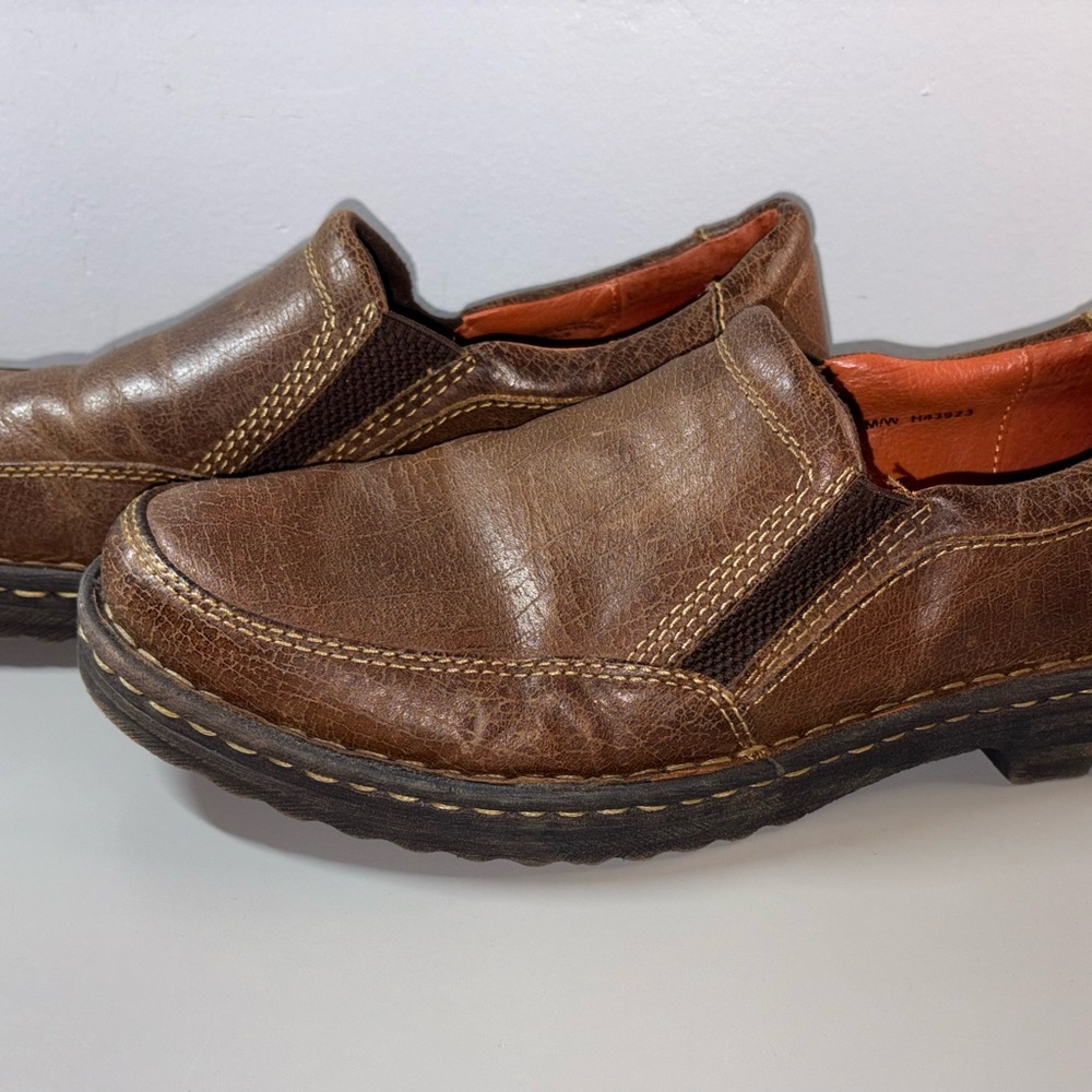 Men's Born Brand-Brown Leather Slip-On Shoes